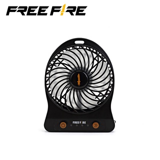 Quạt để bàn mini di động logo Free Fire có thể sạc lại màu đen