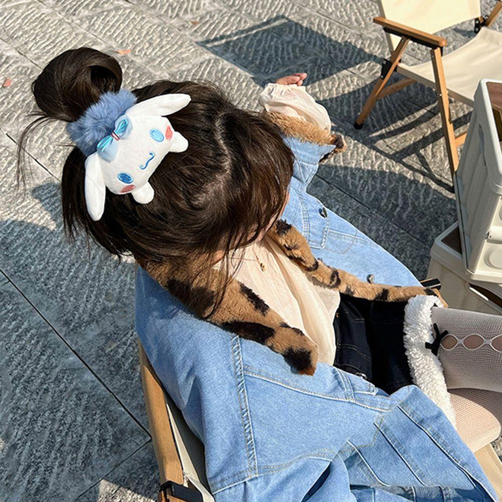 QQMALL Dây Cột Tóc Lông Nhung Phong Cách Vintage Nhật Bản Dễ Thương Dành Cho Nữ