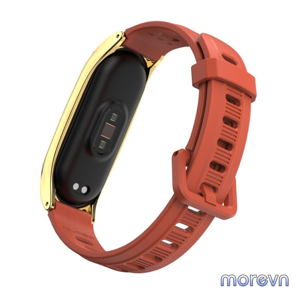 Dây đeo thay thế Miband 5 silicon mặt kim loại PLUS, CLASSIC chính hãng MIJOBS -  dây đeo mi band 5 silicon mặt kim loại