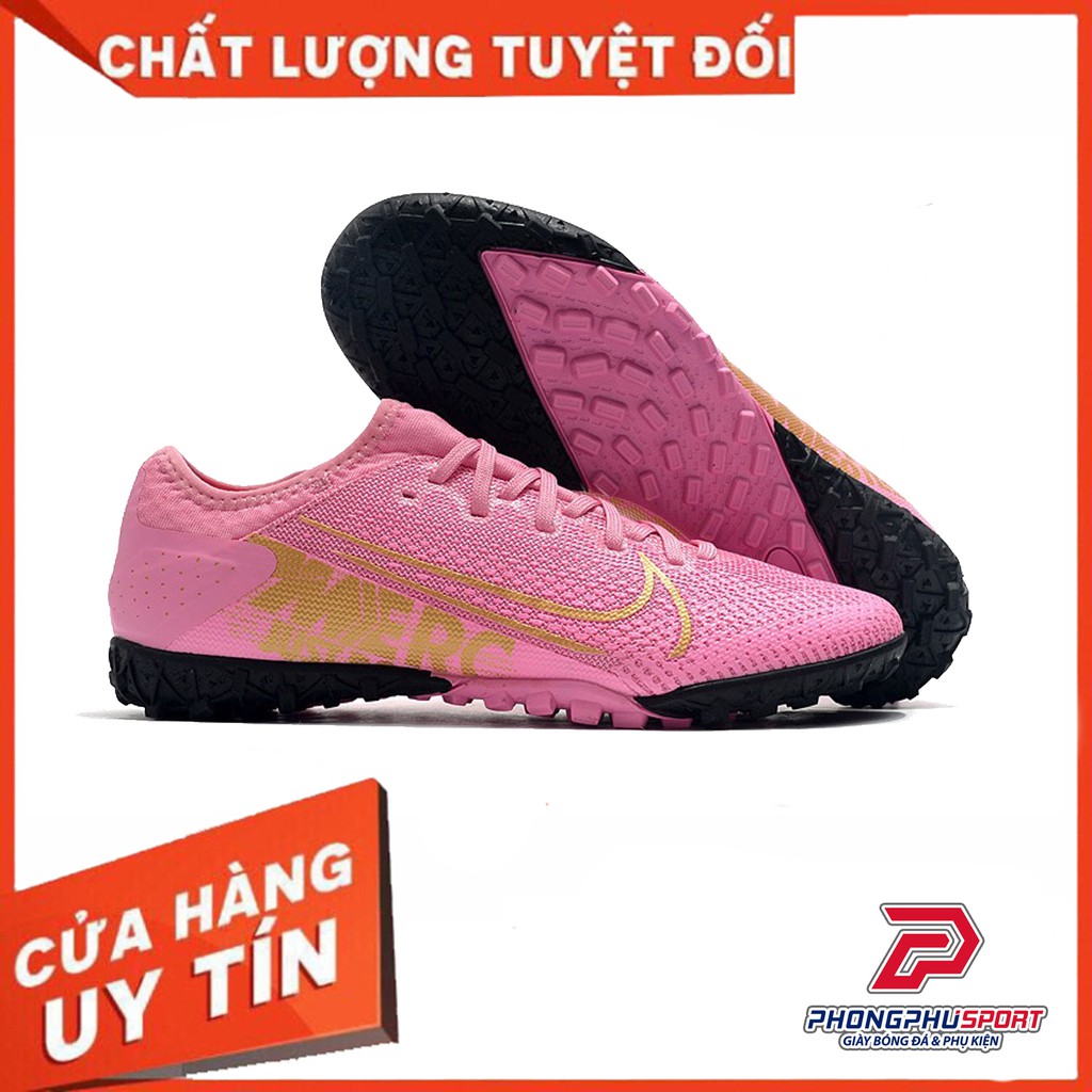 [ Có video ] Giày Đá Bóng Mercurial Vapor 13 Pro Hồng Vạch Đồng Cổ Lửng TF