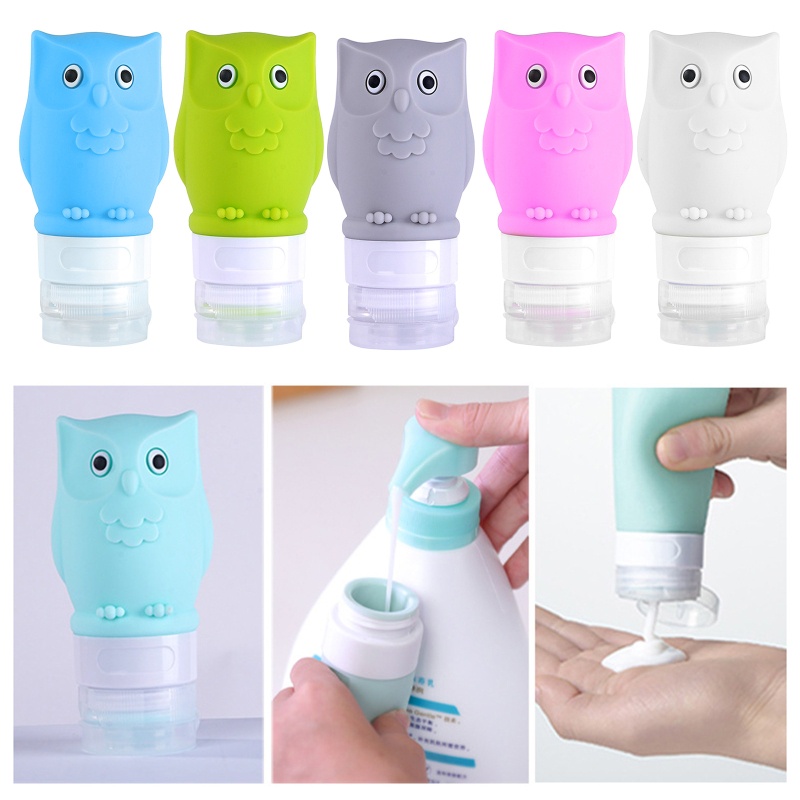 Youyo Chai Đựng Xà Phòng Dạng Lỏng Chống Rò Rỉ Bằng Silicon Hình Cú Mèo Dễ Thương Có Thể Bơm Đầy Lại Dùng Khi Đi Du Lịch