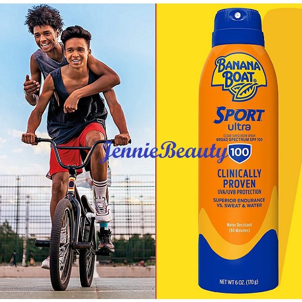 [New/Hàng USA] Xịt chống nắng Banana Boat Sport Sunscreen SPF100 (170g) _chuyên dùng cho thể thao hoạt động ngoài trời