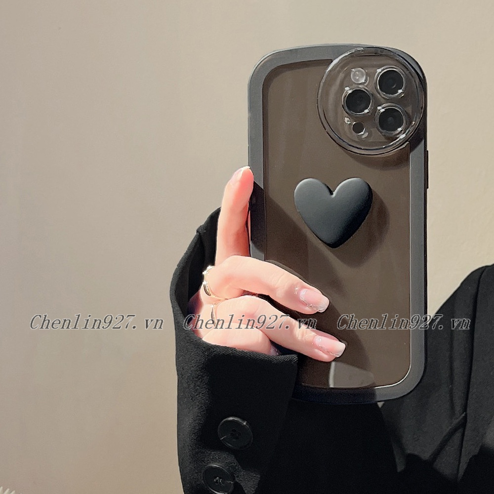 Ốp Điện Thoại Mềm Trong Suốt Chống Sốc Họa Tiết Trái Tim 3D Cho IPhone 14 13 12 11 Pro Max X XS Max XR 6 6S 7 8 Plus SE3