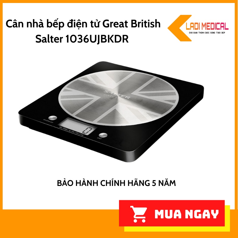 Cân nhà bếp điện tử Great British Salter 1036UJBKDR - Hàng nhập khẩu UK
