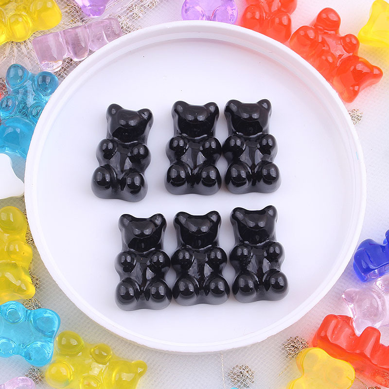 Set 10 Phụ Kiện Trang Trí Ốp Lưng Điện Thoại Trong Suốt Hình Gấu Đáng Yêu