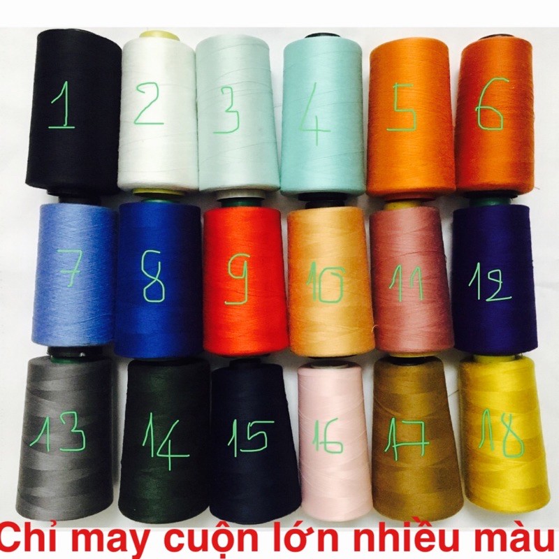 chỉ may cuộn lớn nhiều màu