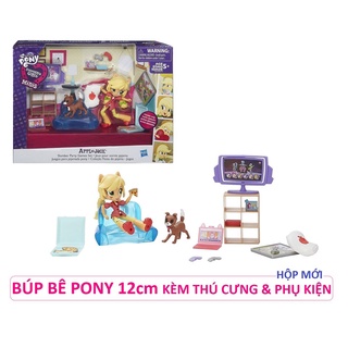 Hộp 🌸 bộ búp bê 12cm applejack - my little pony - slumber party playset