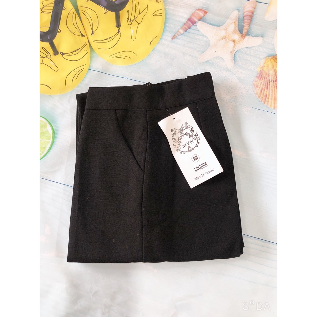 quần ống rộng nữ culottes suông dài, quần tây xuông khóa trước lưng cao vải mềm