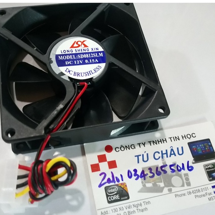 Quạt Case 9Cm / Dày 2.5Cm - Điện áp DC 12V