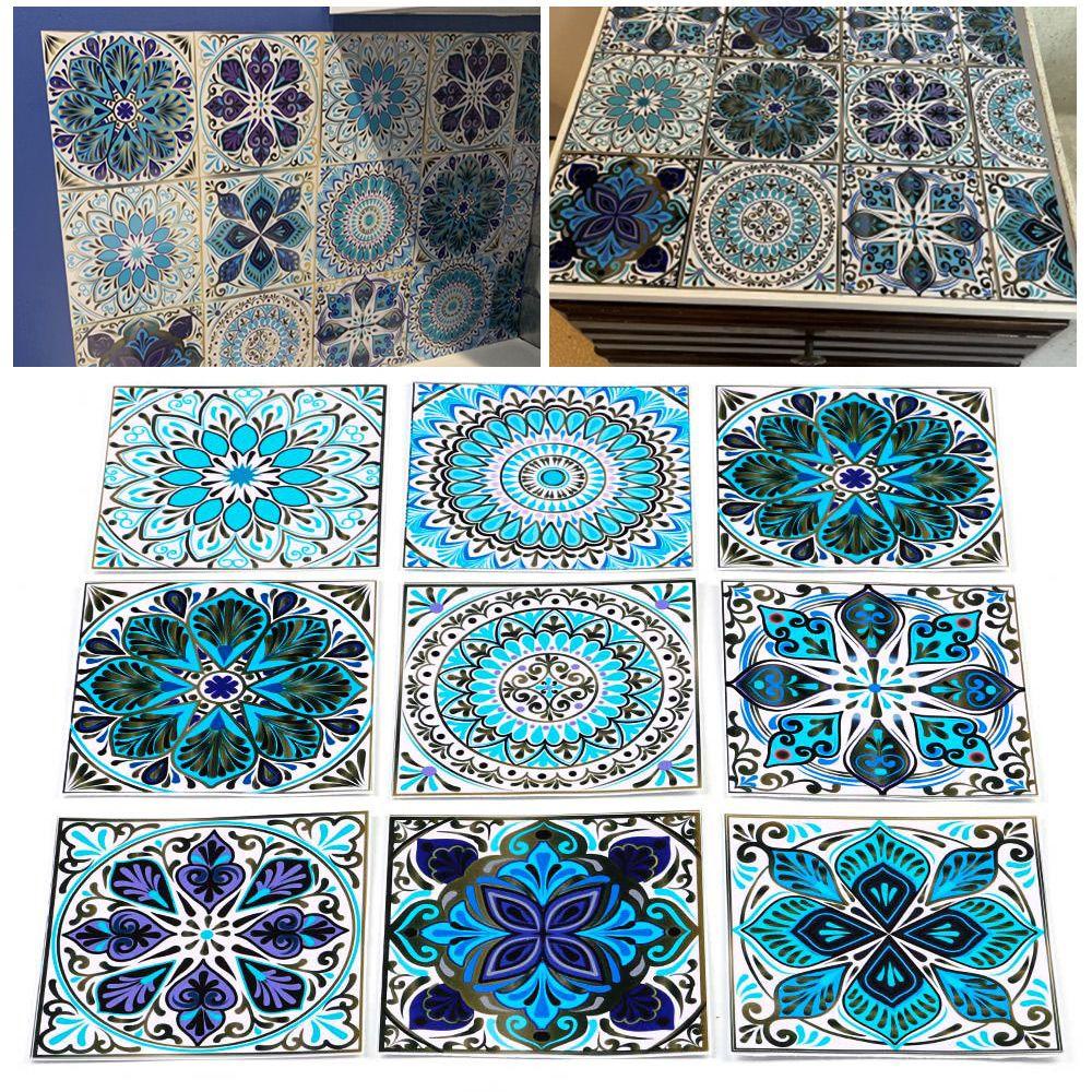 Bộ 10 Miếng Dán Trang Trí Sàn Nhà Chống Thấm Nước DAPHS