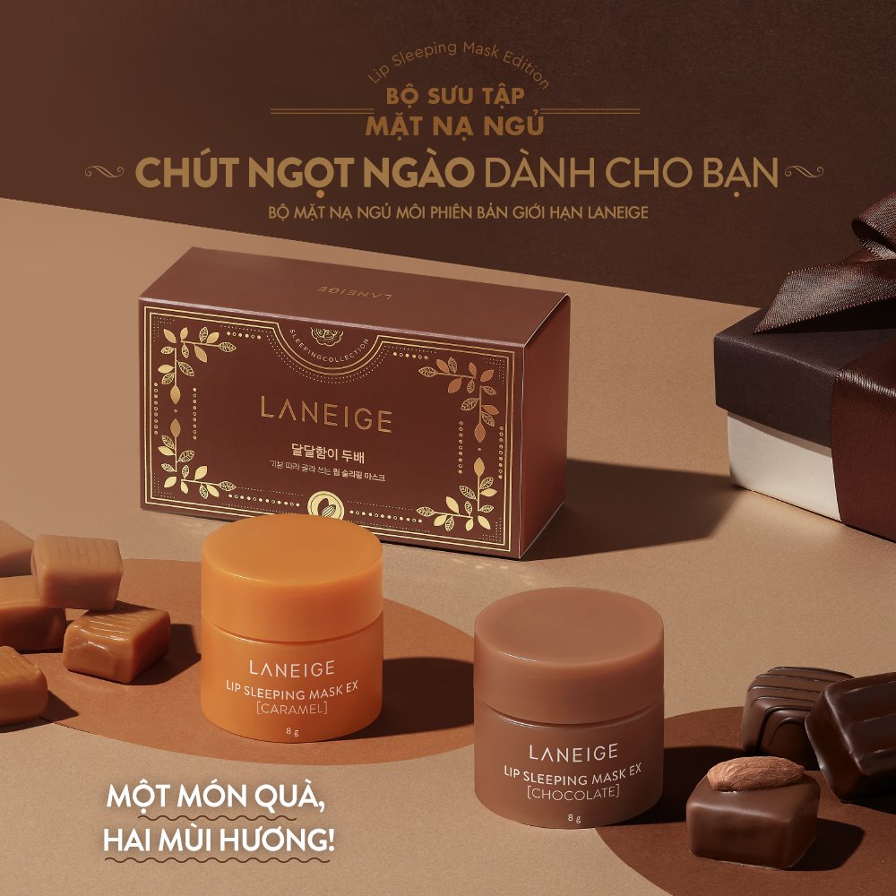 [Phiên bản giới hạn] Bộ đôi Mặt nạ ngủ dành cho môi Laneige Lip Sleeping Mask Caramel &amp; Chocolate 8G