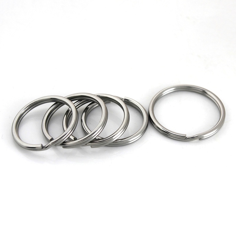 Bộ 10 Vòng Tròn Đôi Bằng Thép Không Gỉ 30mm Làm Móc Khóa DIY