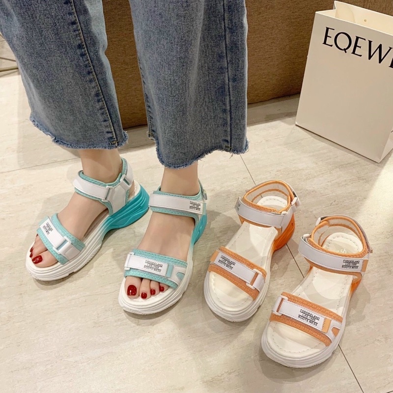 Sandal quai hậu ullzang phối màu cực xinh