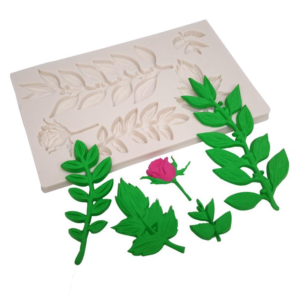 Khuôn Làm Bánh Tráng Miệng / Cupcake Hình Nhánh Cây / Hoa Hồng Bằng Resin Độc Đáo DIY