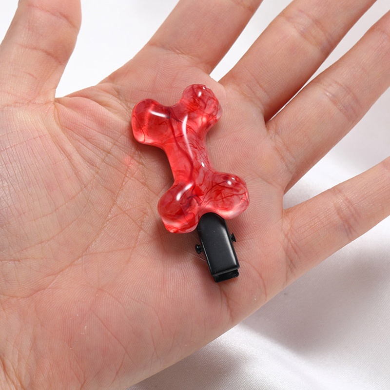 Kẹp Tóc Nhựa Hình Khúc Xương Máu Phong Cách Halloween Cho Bé Gái Y2K