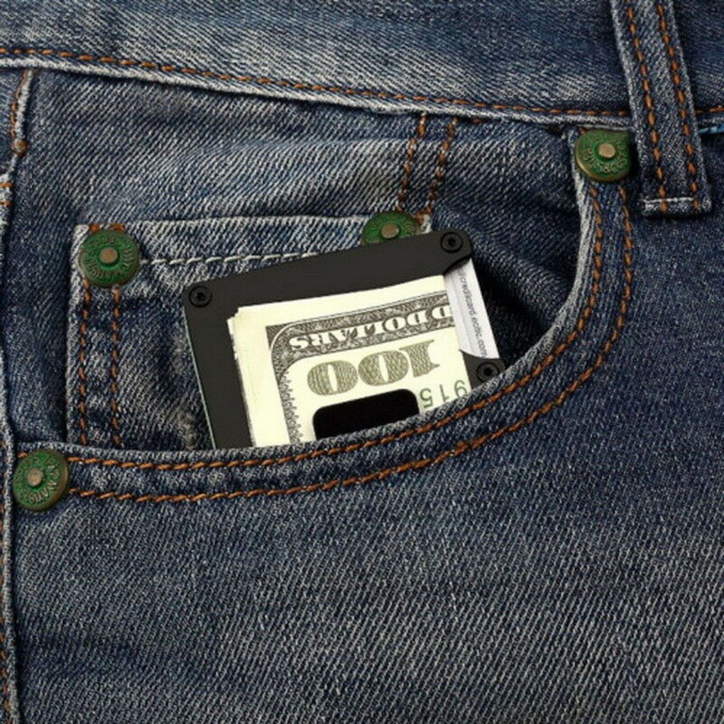 RFID Shield Metal Card Holder Wallet Business Credit Debit Door Card Organizer Storage Wallet
