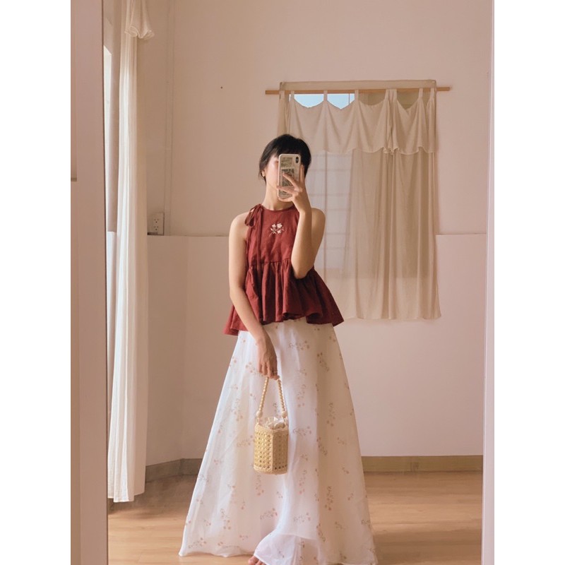 Yếm linen Ý Thơ thêu hoa - 0303Studio ✿ | BigBuy360 - bigbuy360.vn