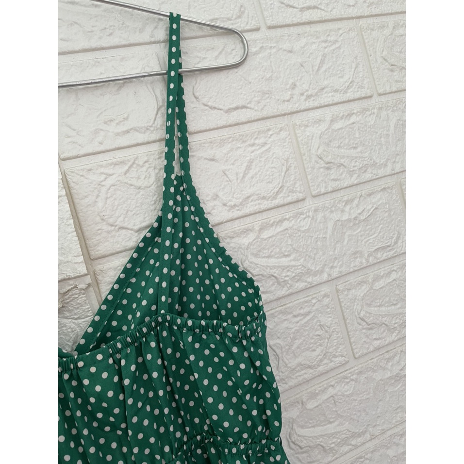 Đầm maxi dây chấm bi