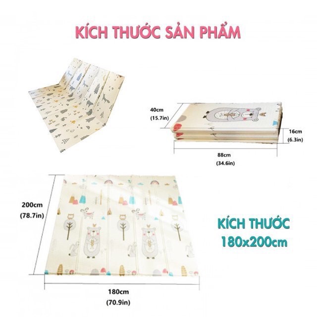 Thảm xốp gấp gọn 2 mặt cho bé tập bò,chống ngã,chống thấm anhduonghomekit