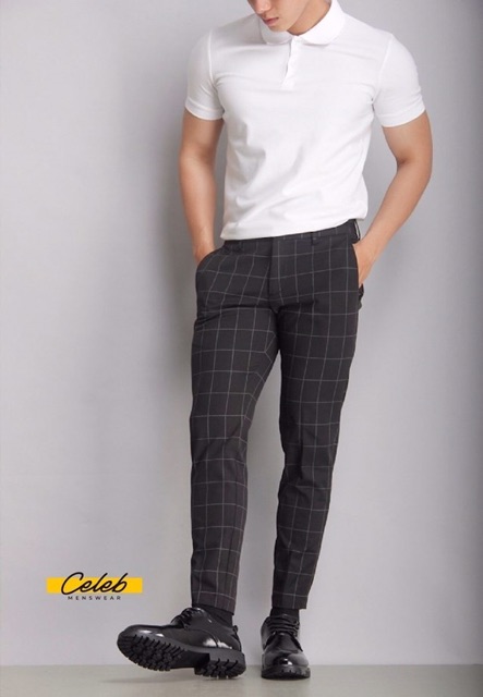 Quần Tây CARO ĐEN Ống Côn