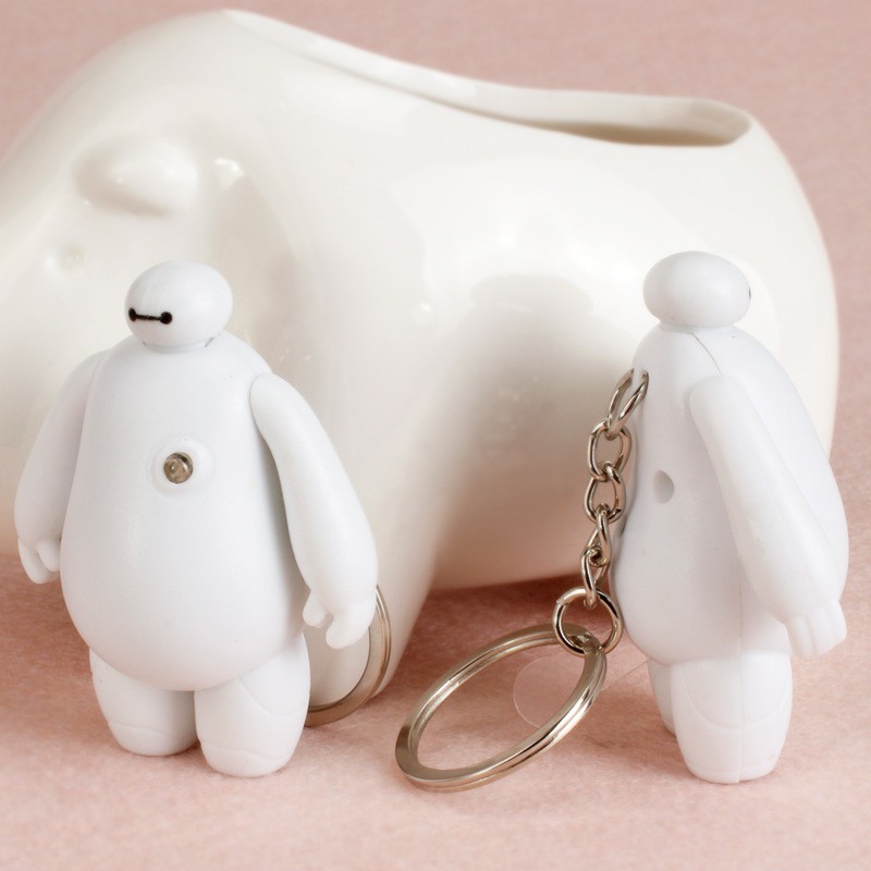 Móc khóa hình nhân vật hoạt họa Baymax trong Big Hero 6 có đèn LED đáng yêu