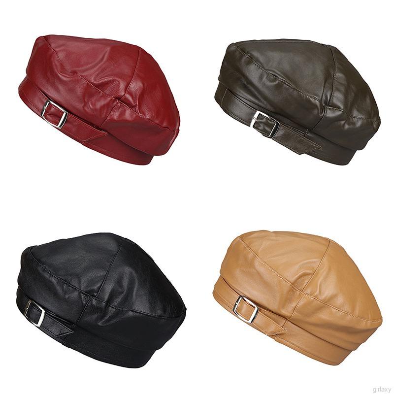 Mũ beret da PU phong cách cổ điển thời trang dành cho nữ