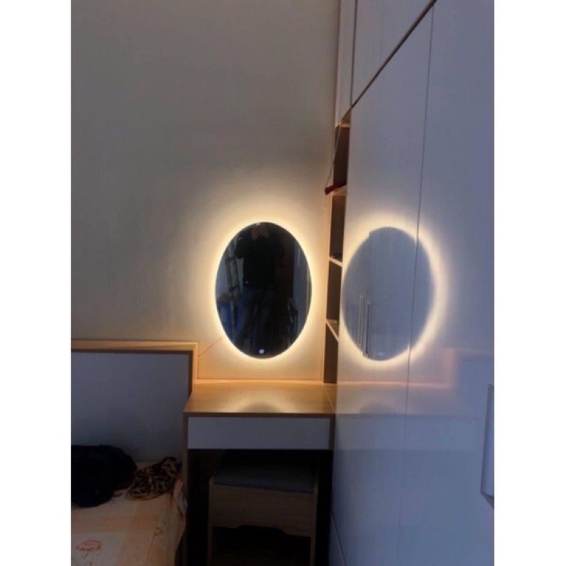 Gương ELIP treo tường LED trắng,vàng
