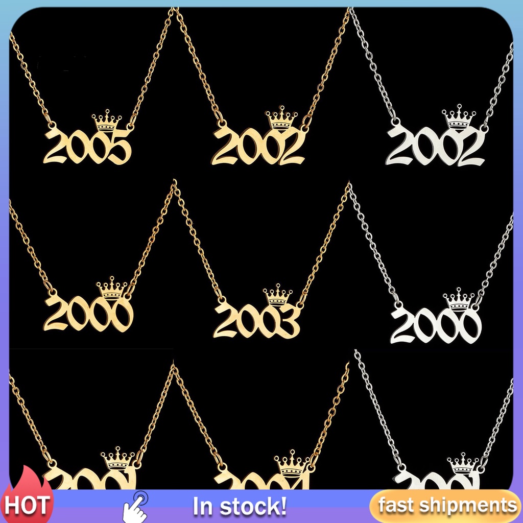 Dây chuyền mặt hình vương miện bằng thép không gỉ tinh tế dành cho nữ