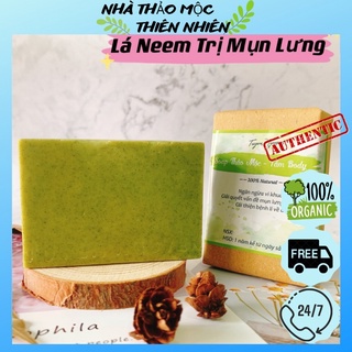 Xà Bông Sinh Dược Lá Neem cải thiện mụn thâm-100% thành phần thiên nhiên handmade (tặng túi tạo bọt)