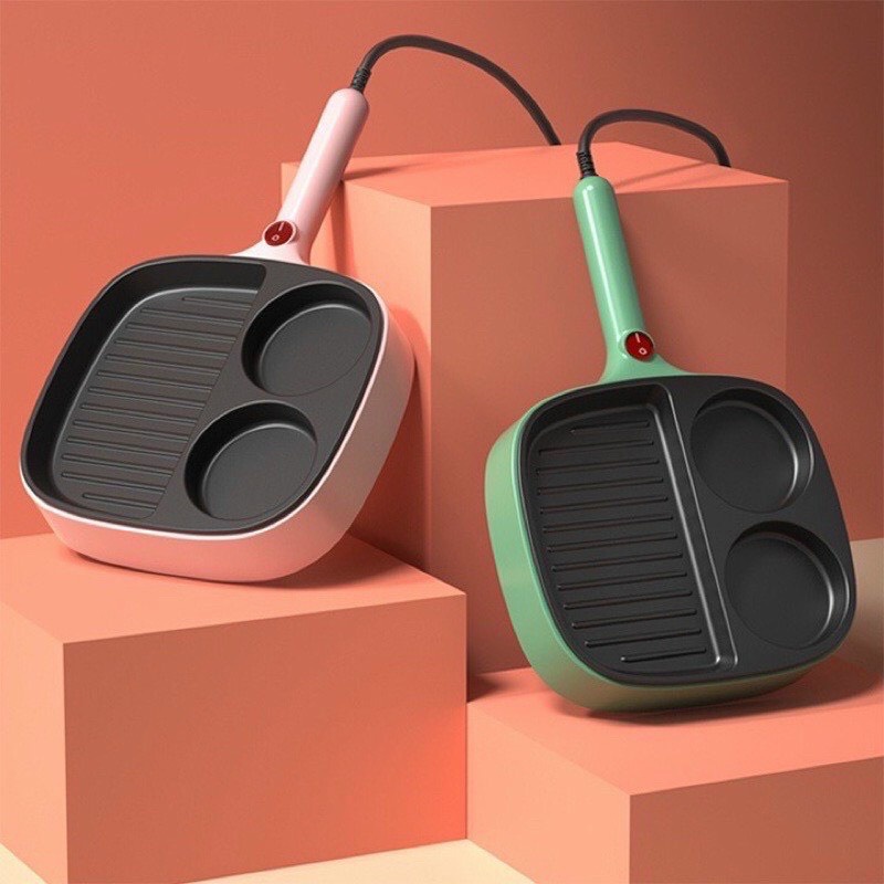 Chảo điện 3 ngăn chống dính cao cấp,chiên xào nướng đa năng