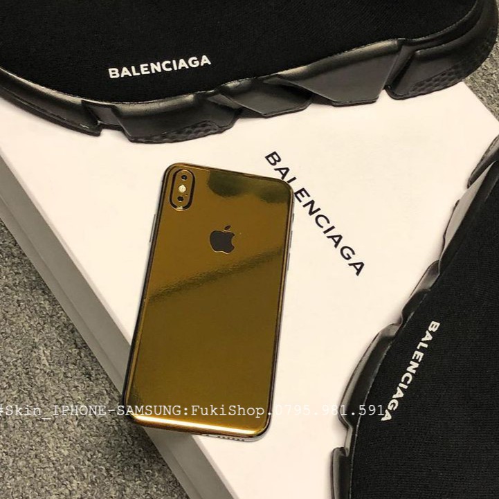 [IPHONE]Tấm Dán Skin mặt sau CHROME GOLDEN Vàng Bóng FULL VIỀN Cho 5 6 7 8 6plus 7plus 8plus X XS XR XSMAX 11 PRO MAX