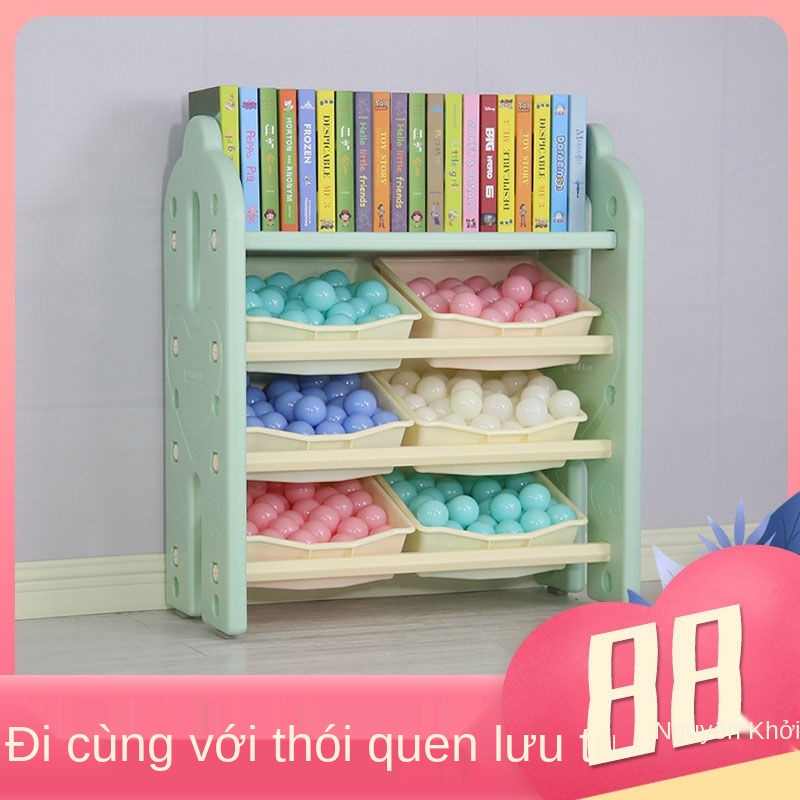Tủ nhựa đựng đồ hoạt hình gia đình Nhà trẻ bảo vệ môi trường Rổ đựng đồ