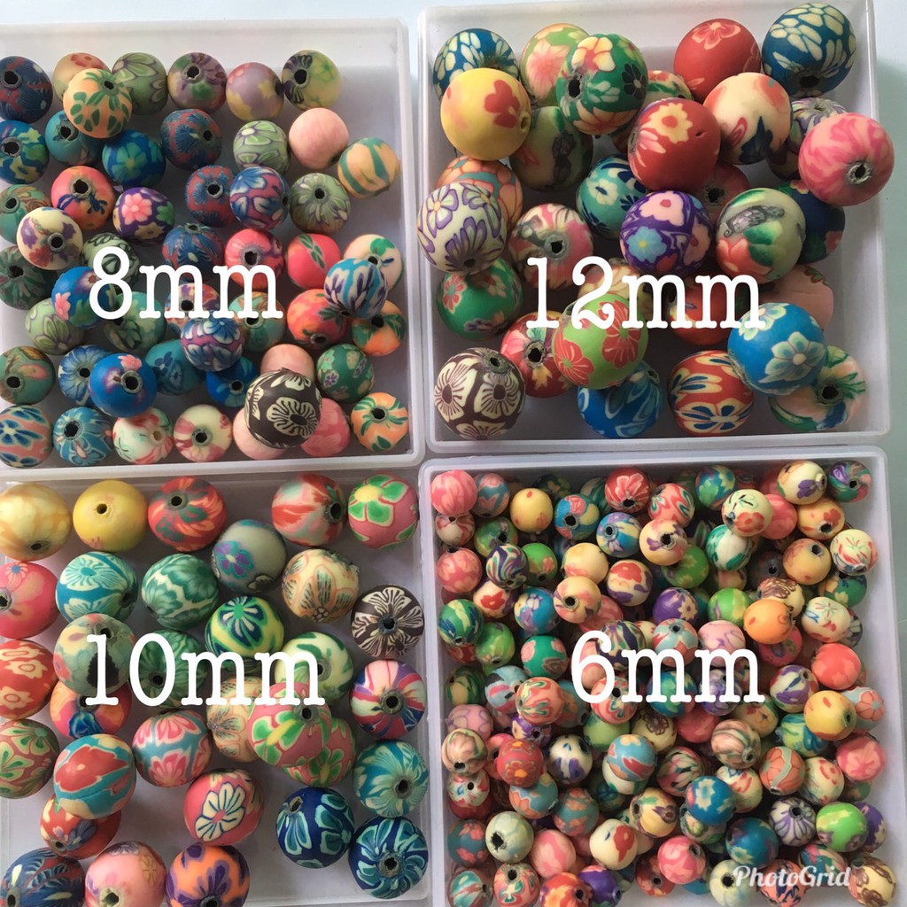 Hạt đất sét Nhật dạng tròn 6-12mm làm vòng tay handmade