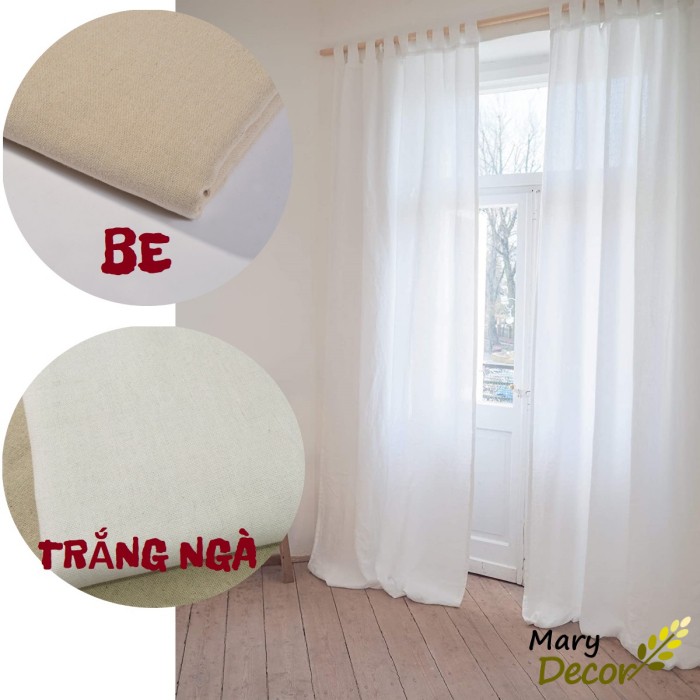 Rèm vải bố mộc trang trí cửa sổ decor homestay farmstay phong cách vintage Mary Decor - (Sỉ inbox)