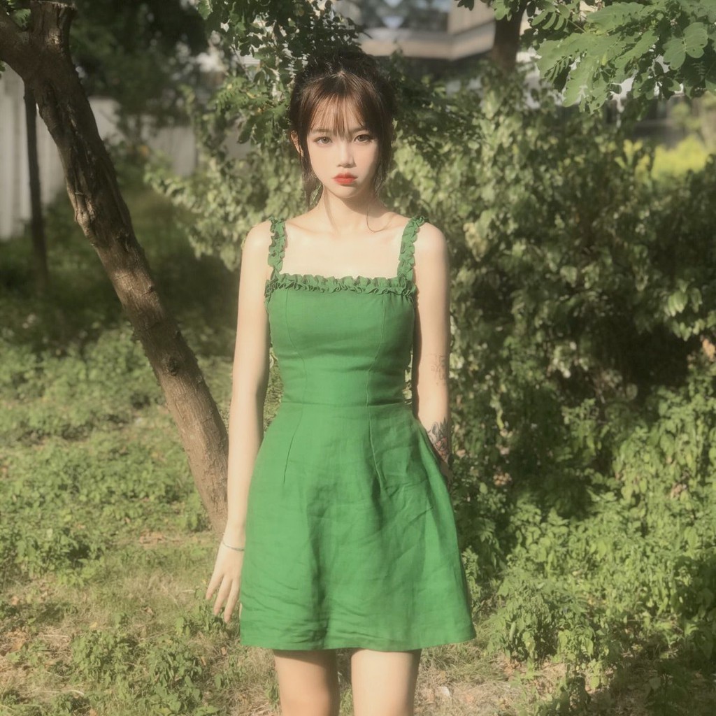 Đầm Ren Cổ Vuông Kiểu Retro Thời Trang Mùa Hè 2021 Cho Nữ | BigBuy360 - bigbuy360.vn