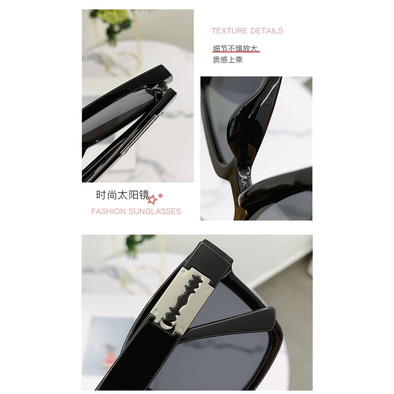 Kính Mát Gọng Kim Loại Vuông Chống Tia UV400 Phong Cách Thời Trang Hàn Quốc