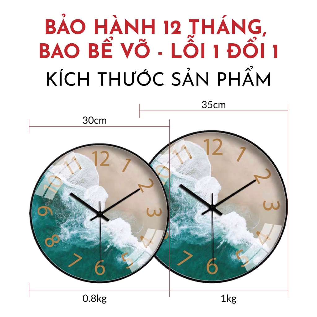 Đồng hồ treo tường quartz kim trôi không tiếng động DEPOT có BH [Tặng PIN + Móc Treo]