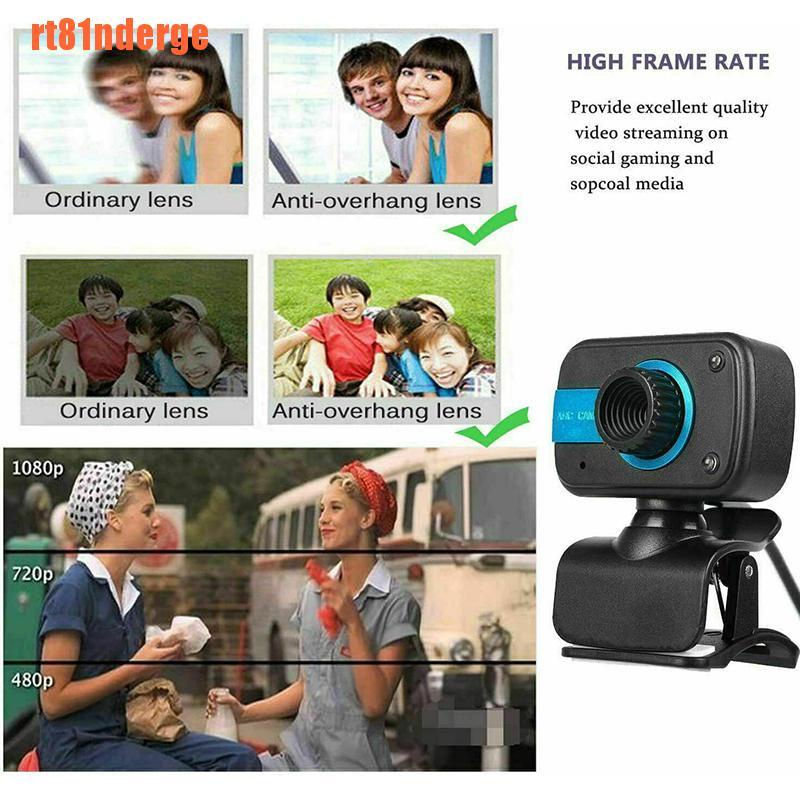 Webcam gắn máy tính độ phân giải HD kết nối cổng USB có mic cho PC laptop