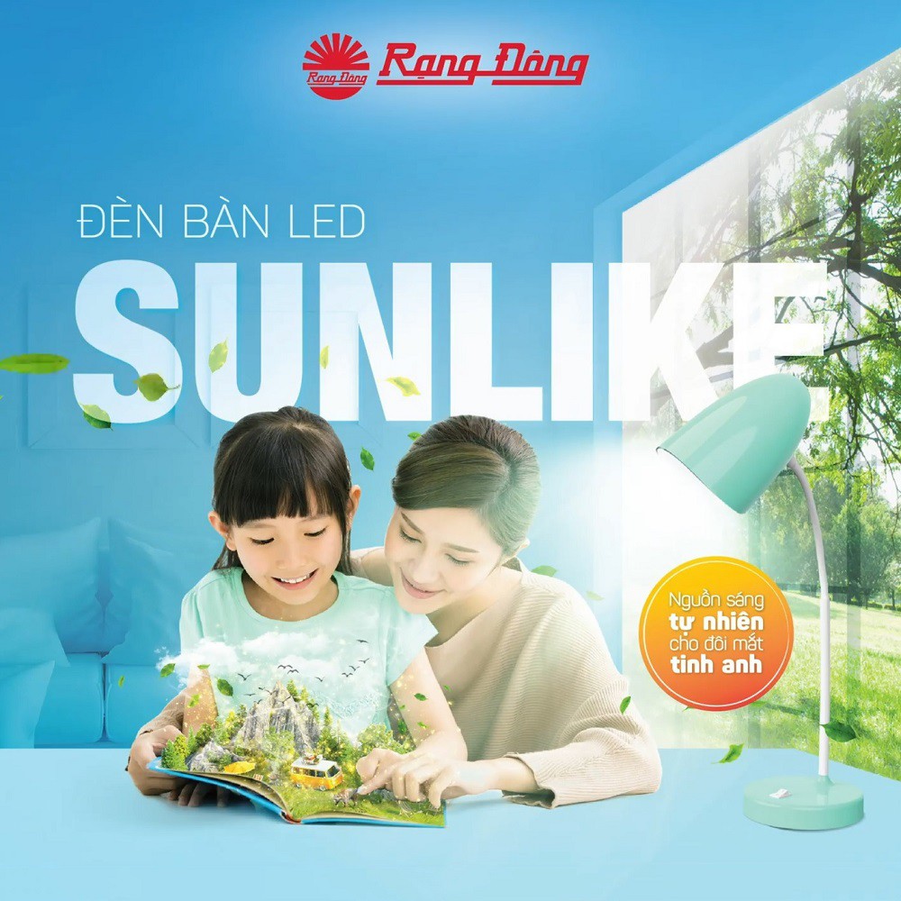 Đèn bàn LED bảo vệ thị lực Rạng Đông RD-RL-38.LED, chíp LED Samsung Hàn Quốc (Xanh ngọc)