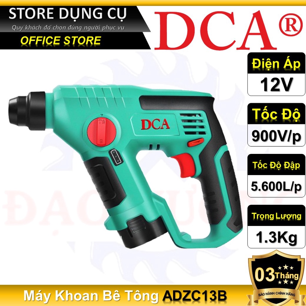 12V Máy khoan bê tông dùng pin DCA ADZC13B | 12V/2.0Ah x 2 pin