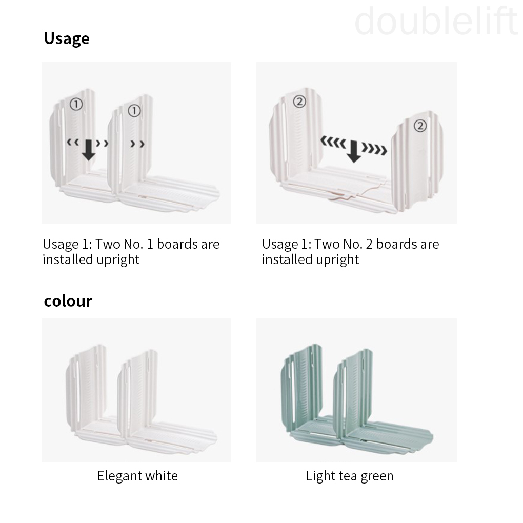 Refrigerator Partition Plastic Cabinet Divider Anti-slip Adjustable Shelf Organizer doublelift store