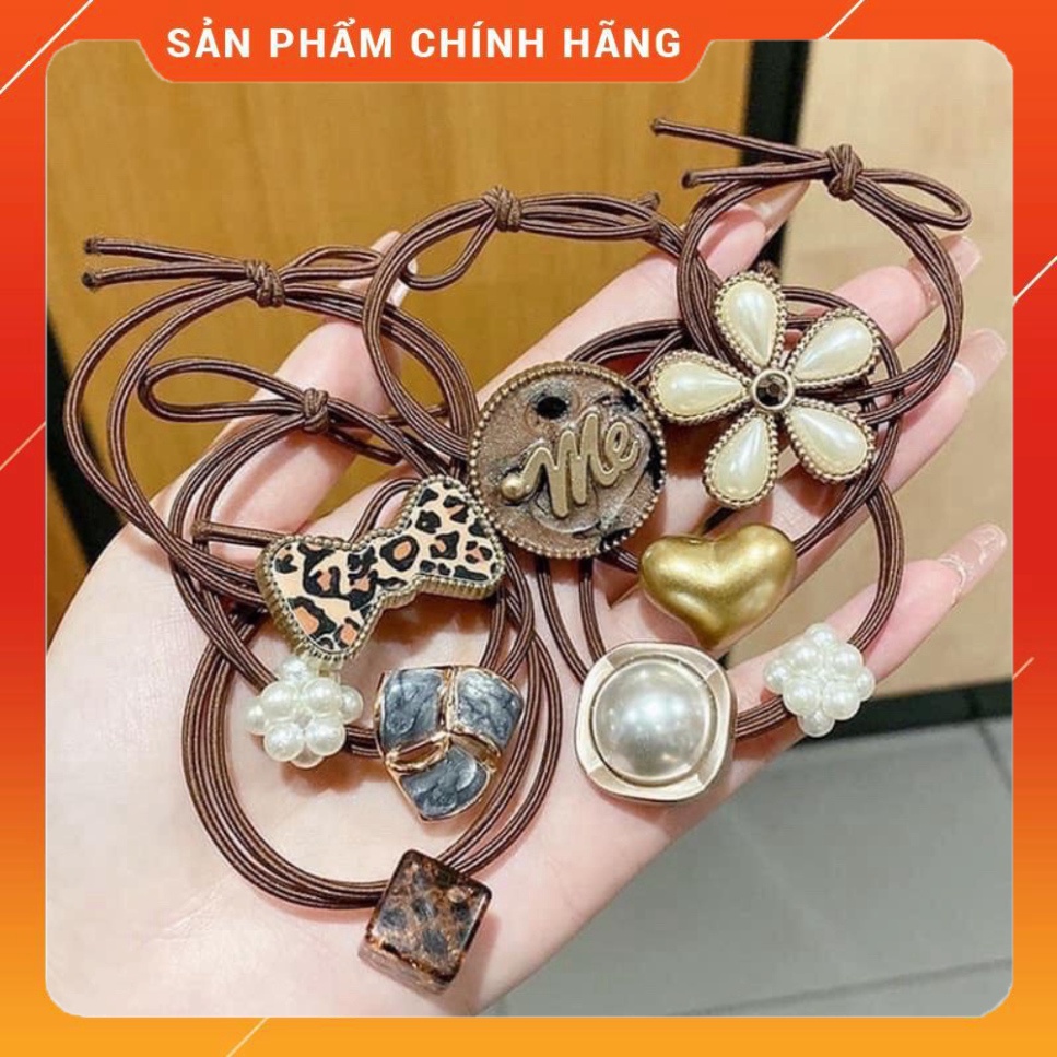 Set 60 dây buộc tóc, chun buộc tóc Hàn Quốc nhiều mẫu siêu xinh
