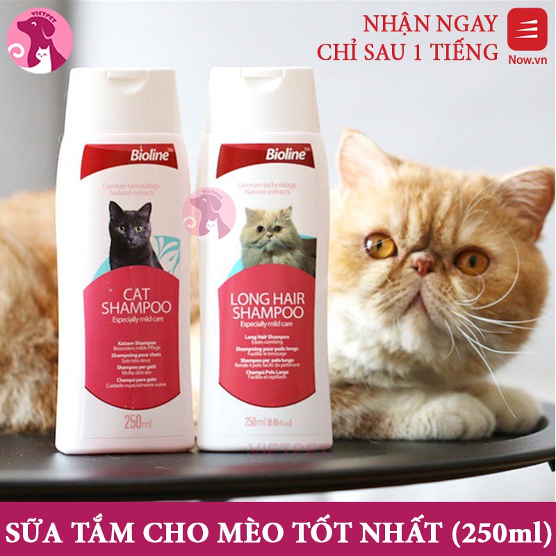 Sữa tắm. dầu gội dưỡng da lông Bioline cho chó mèo (250ml) (Thơm lâu, khử mùi tốt mà giá lại rẻ)