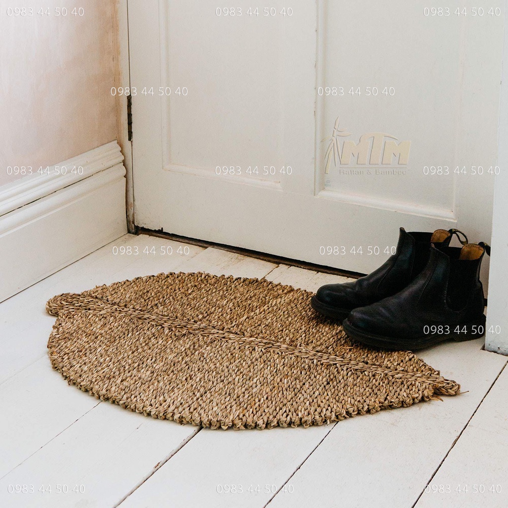 Thảm Cói trải sàn l Thảm cói trải bàn hình lá - treo trang trí tường