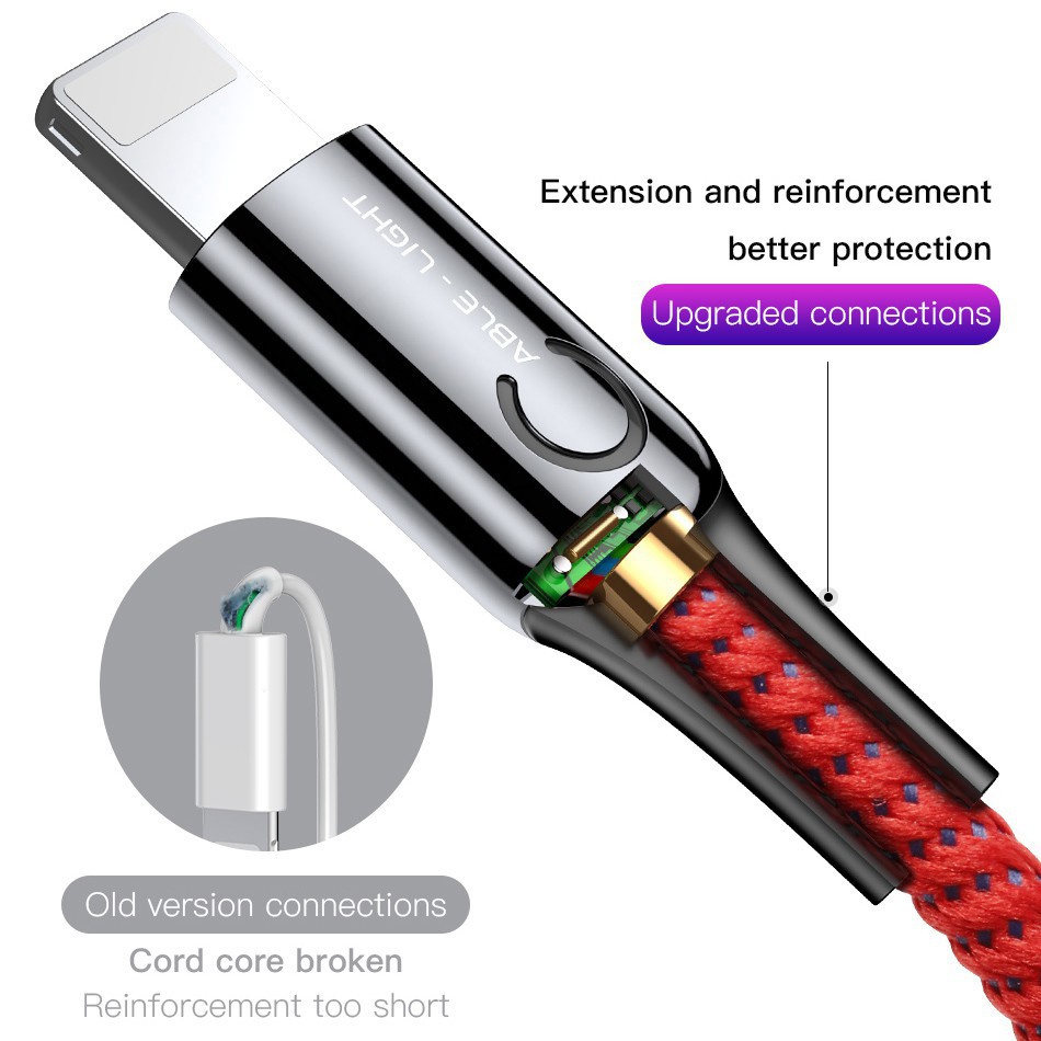 Cáp sạc nhanh tự ngắt ⚡FS50K⚡Cáp Baseus CALCD cổng USB 2.4A sạc / truyền dữ liệu chất lượng cao cho iPhone XR XS Max