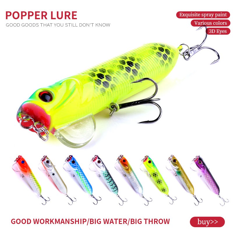 HENGJIA nhựa Topwater popper Fishing Lure Hengjia nước ngọt Tackle 9.5cm/18g