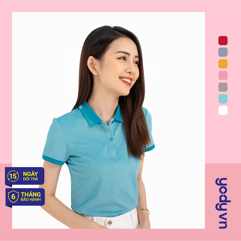 Áo thun polo Yody nữ thiết kế vải đan mắt chim thoáng khí, mềm mịn và thấm hút mồ hôi siêu tốt APN3340