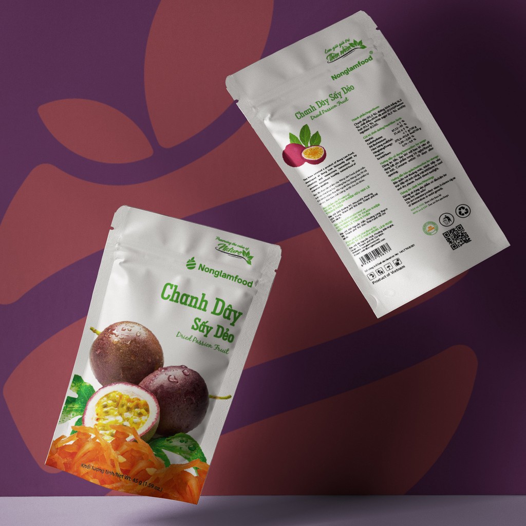 Chanh dây sấy dẻo Nông Lâm Food túi 45g | Ăn vặt văn phòng | Ăn vặt tốt cho sức khỏe | Healthy Snack