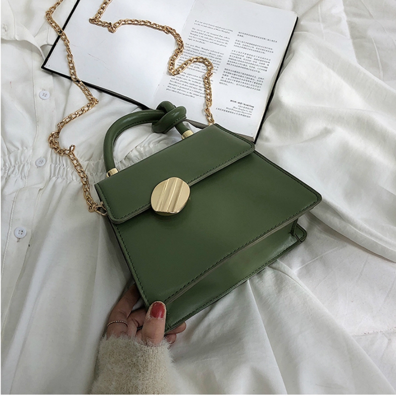 Túi Đeo Vai Hình Vuông Cỡ Nhỏ Thiết Kế Dây Đeo Sợi Xích Phong Cách Cổ Điển Thời Trang Cho Nữ