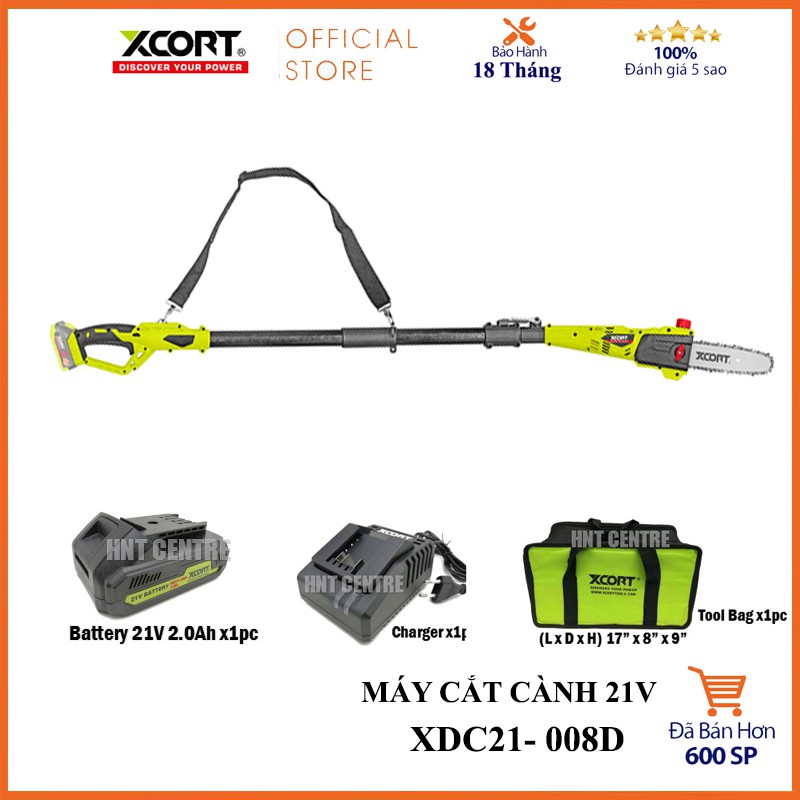 Máy cắt cành cây trên cao dùng pin 20V max XCORT Máy cưa cành trên cao bảo hành hãng 12 tháng